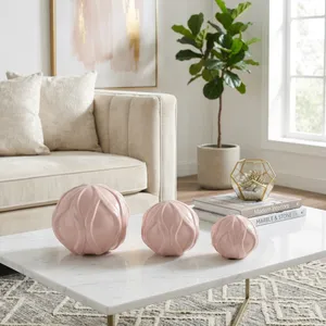 FINTONPORT SET OF 3 PINK ORBS 6 (IN) 2
