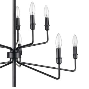 Saginaw 34'' Wide 10-Light Chandelier - Matte Black 4