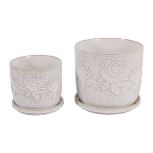 HOBARTGATE SET OF 2 IVORY PLANTER 7 (IN) 1