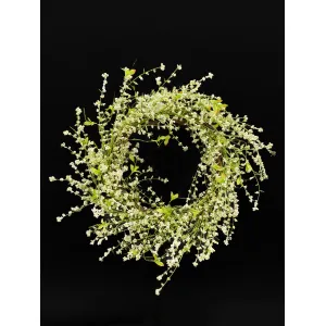 Seeded Bridal Veil Wreath 24in 1