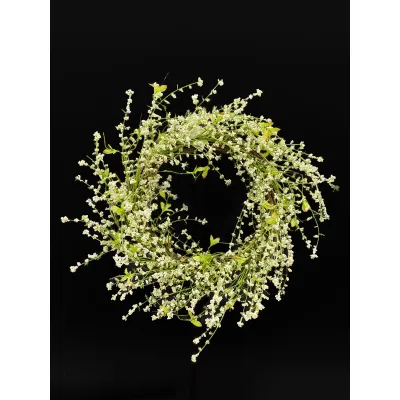 Seeded Bridal Veil Wreath 24in