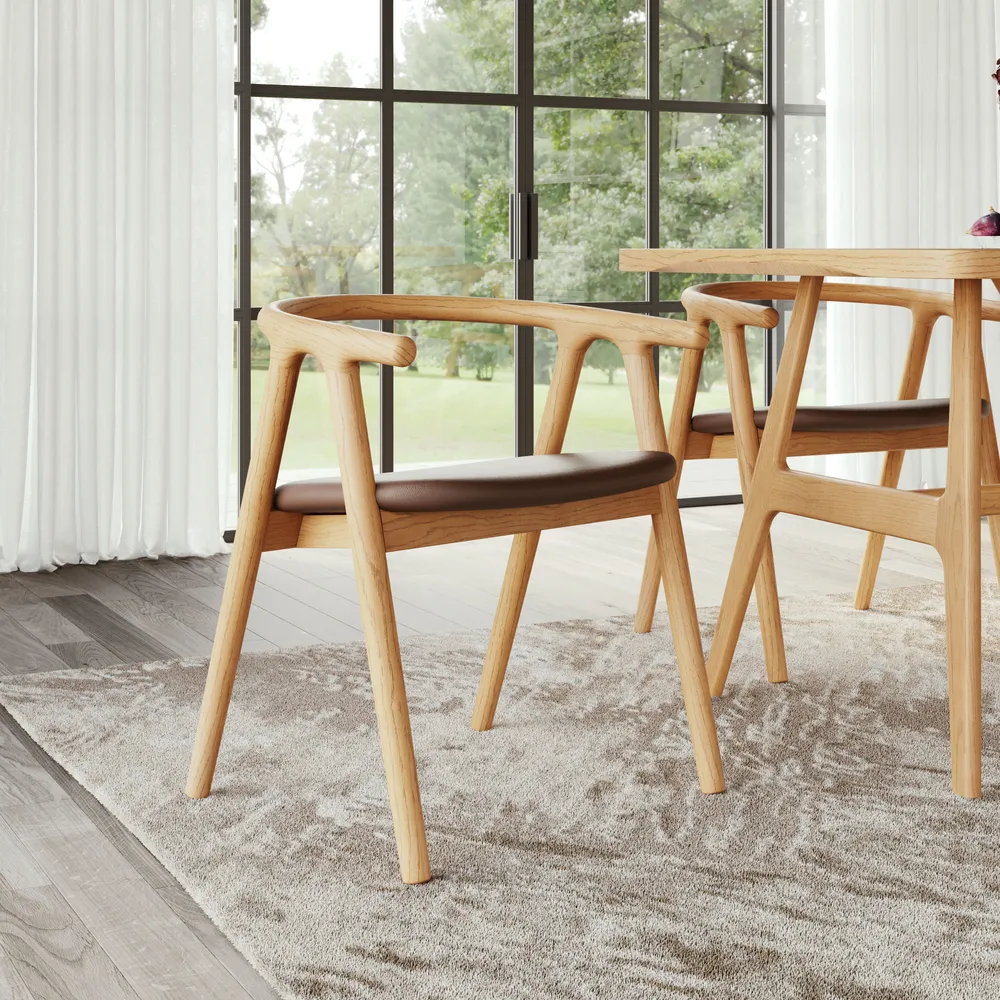 Peker Dining Chair Brown & Natural