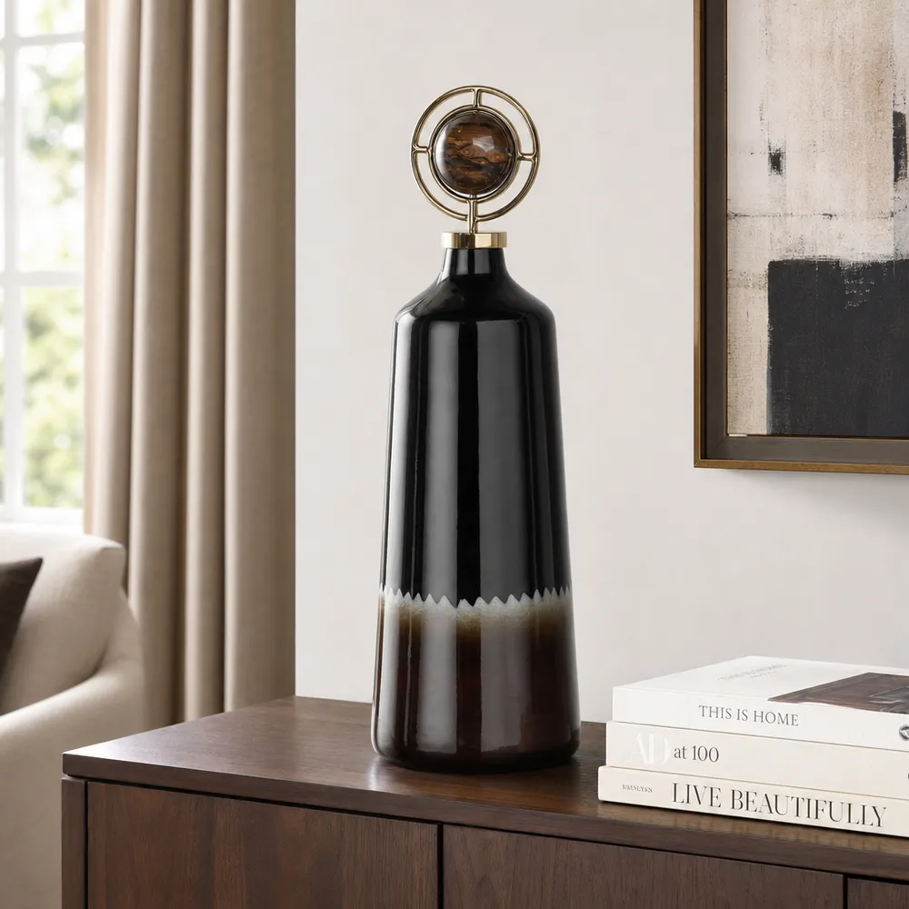 GRAYDONWIND BROWN GLASS VASE 26 (IN)