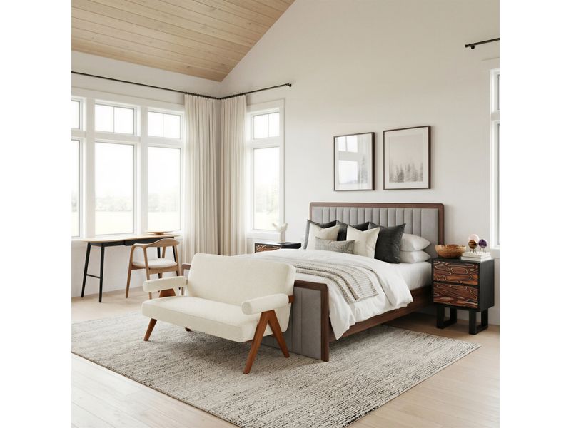 Somune King Bed Gray & Walnut 12