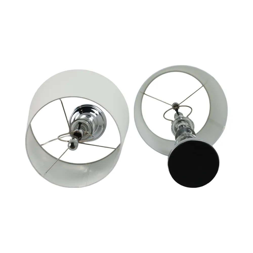 BISHOPHOLM SET OF 2 SILVER LAMPS 26 (IN)