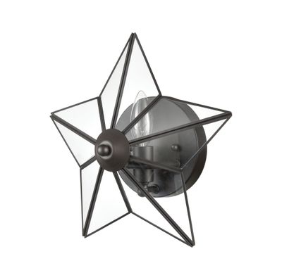 Moravian Star 12″ High 1-Light Sconce - Oil Rubbed Bronze