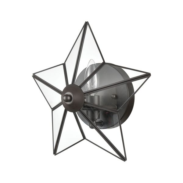 Moravian Star 12'' High 1-Light Sconce - Oil Rubbed Bronze