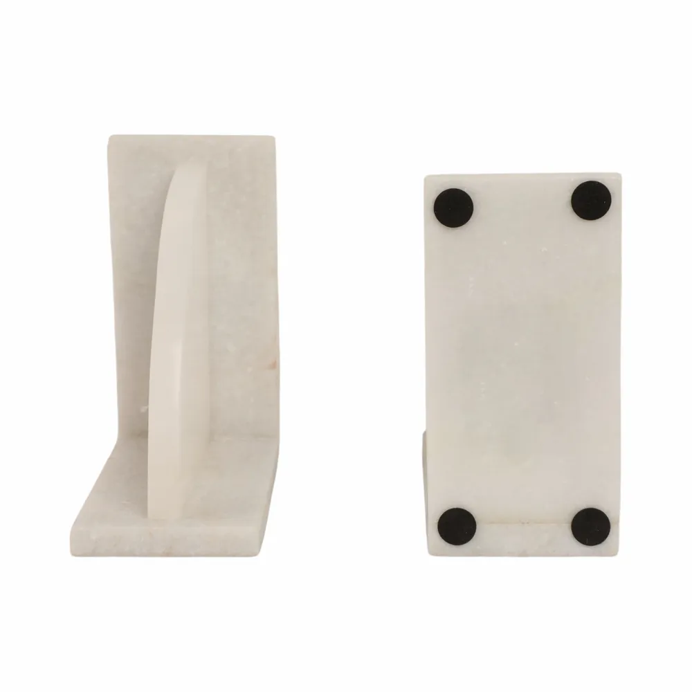 JULIANWIND SET OF 2 WHITE BOOKENDS 6 (IN)