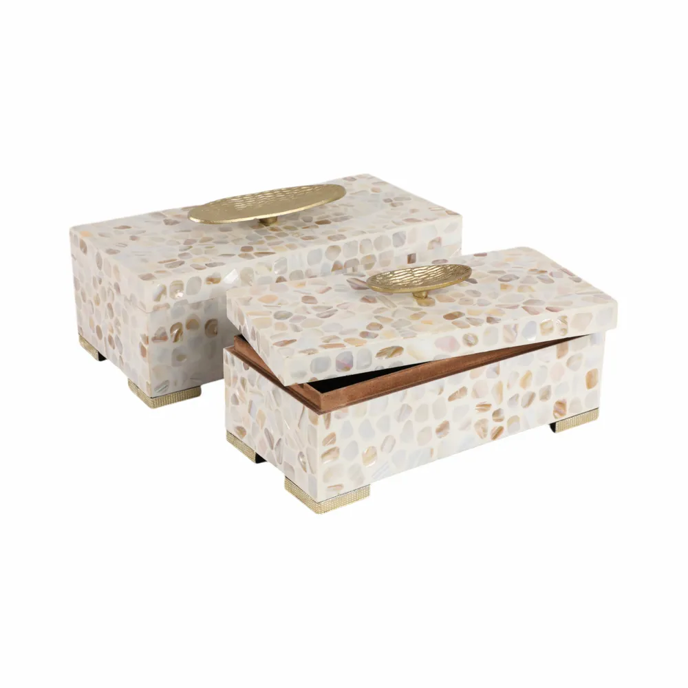 JASPERGATE SET OF 2 WHITE BOXES 6 (IN)