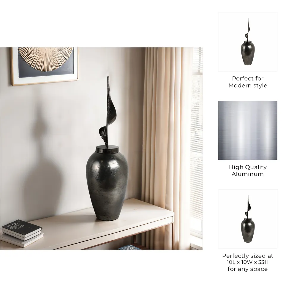 GUNNARGROVE GRAY GLASS VASE 33 (IN)
