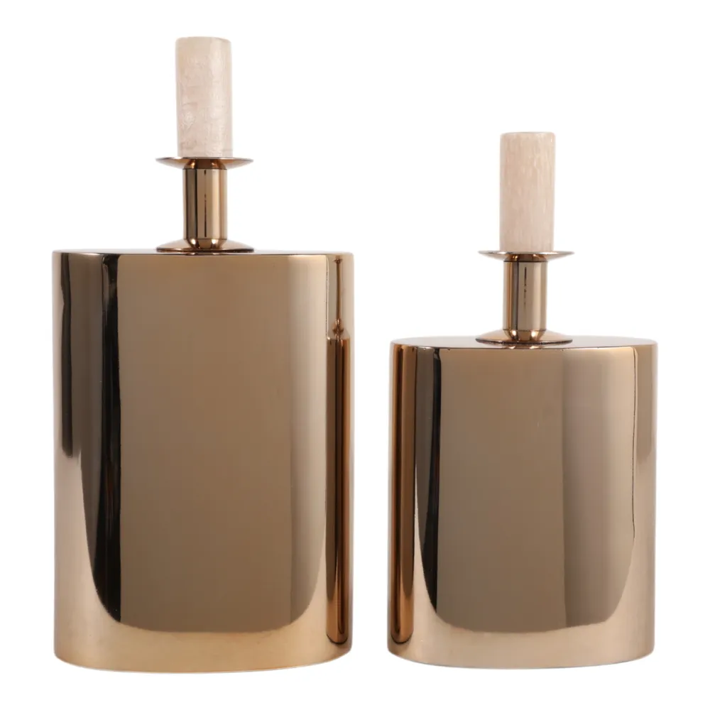 BELDENMORE SET OF 2 GOLD JARS 14 (IN)
