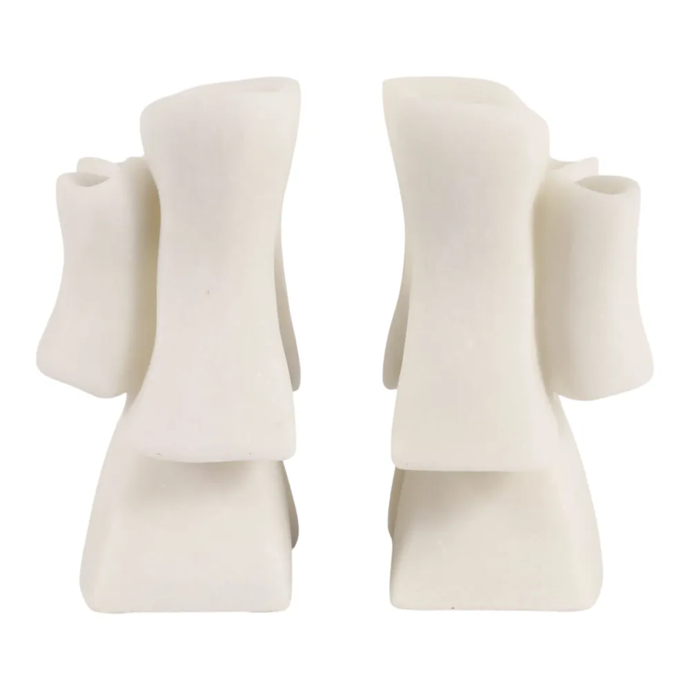 NORMACROSS SET OF 2 WHITE BOOKENDS 7 (IN)