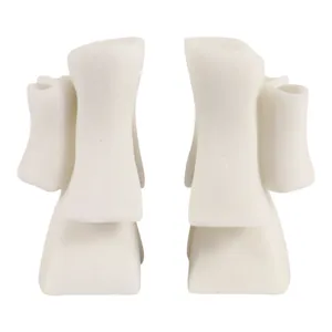 NORMACROSS SET OF 2 WHITE BOOKENDS 7 (IN) 4