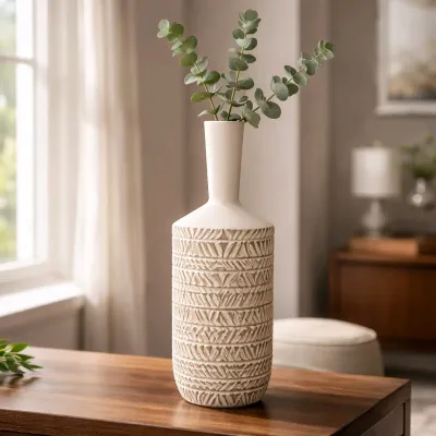 Textured Bottle Vase 16in