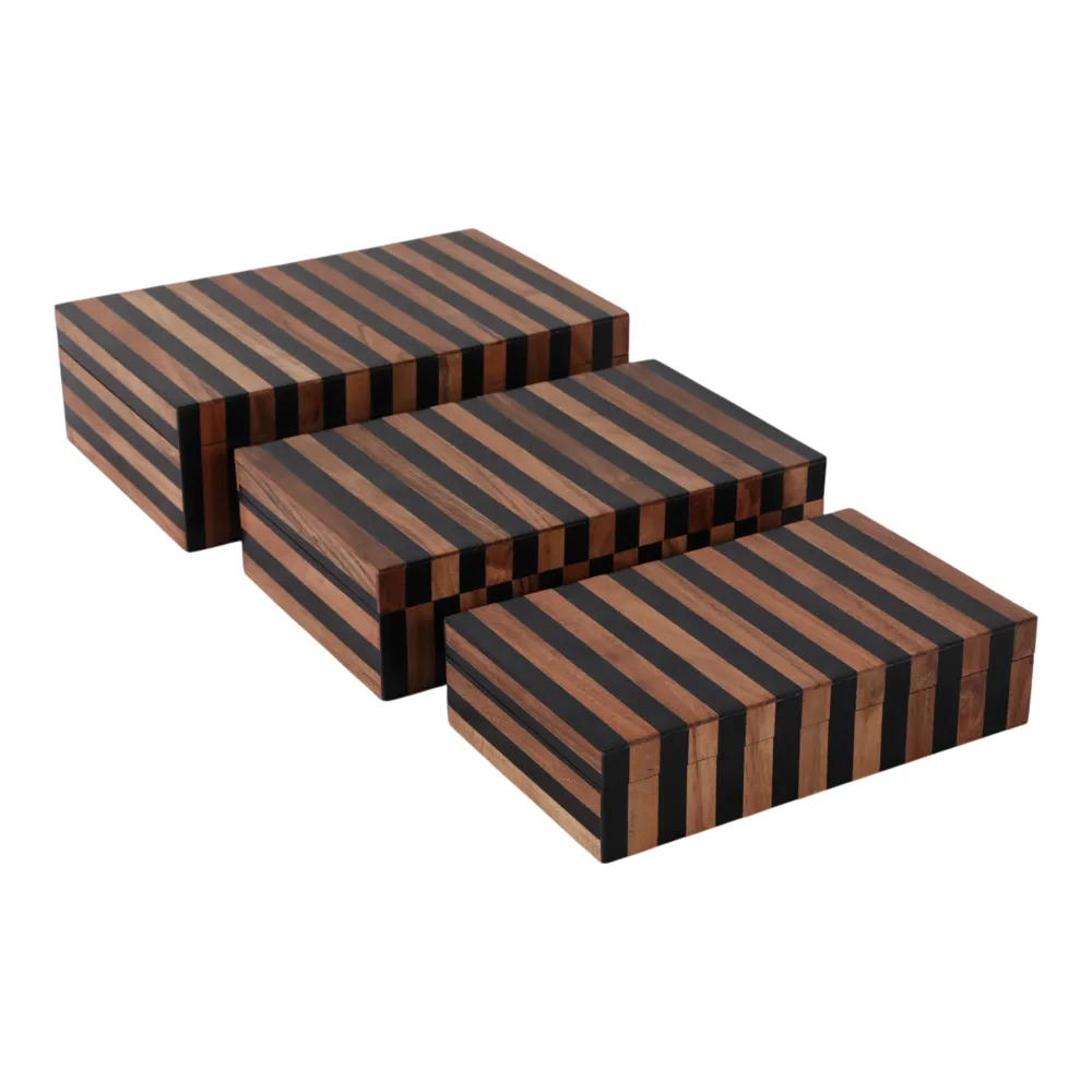 DEMPSEYBURN SET OF 3 BROWN BOXES 4 (IN)