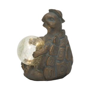 7" TURTLE WITH SOLAR ORB, ANTIQUE COPPER 3
