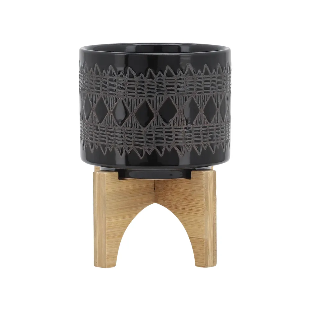 DREWSIDE BLACK PLANTER 6 (IN)