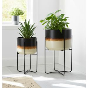 NICOLEHAM SET OF 2 BROWN PLANTER 23 (IN) 10