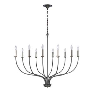 Madeline 45'' Wide 10-Light Chandelier - Dark Gray 2