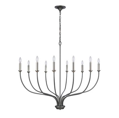 Madeline 45'' Wide 10-Light Chandelier - Dark Gray