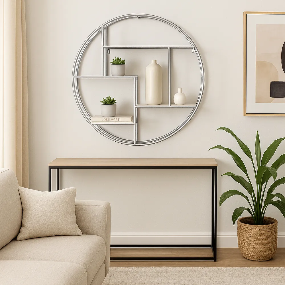 FINCHWAY SILVER WALL SHELF 32 (IN)