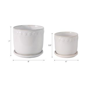 LINTONMORE SET OF 2 WHITE PLANTER 8 (IN) 9