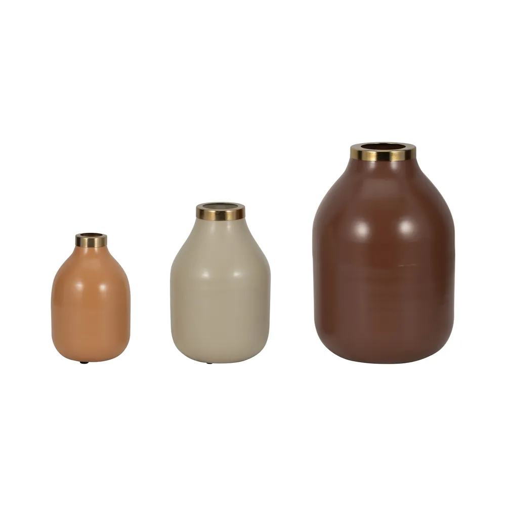 DUFFYHOLM SET OF 3 TAN VASES 12 (IN)