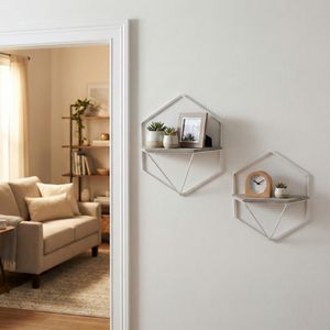 IRVINGMILL SET OF 2 WHITE WALL SHELF 17 (IN) 12