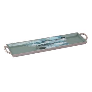 Spindrift Tray - Set of 2 Seafoam Green Enamel 3