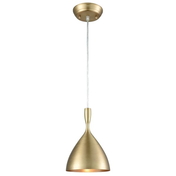 Spun Aluminum 7'' Wide 1-Light Mini Pendant - French Brass