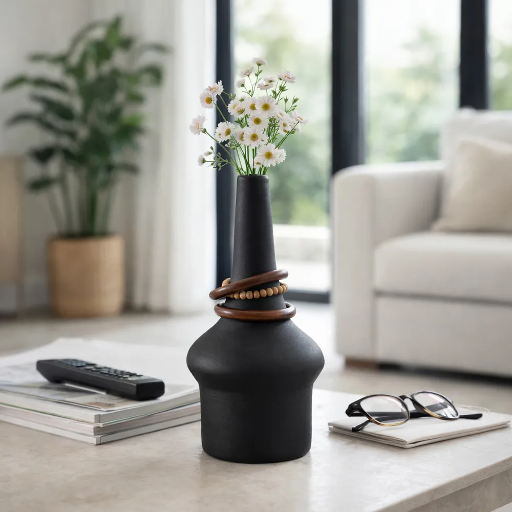 FARROWMILL BLACK VASE 18 (IN)