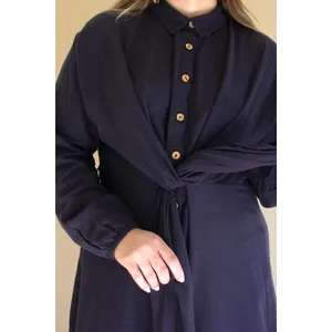 Long-Sleeve Dress with Front-Tie Detail 2