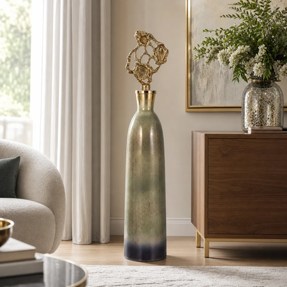 BECKETTWELL GOLD GLASS VASE 41 (IN)