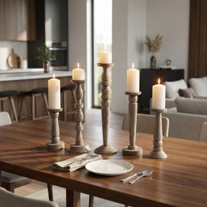 MERCERMOOR SET OF 5 BROWN CANDLESTICK 22 (IN) 11