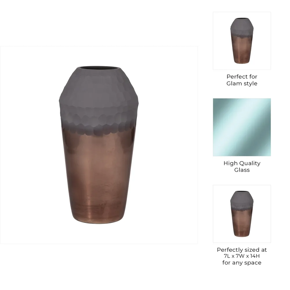 DAYTONSHAW BRONZE GLASS VASE 14 (IN)