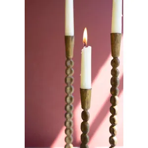 Set of 3 Antique Brass Taper Candle Holders 4