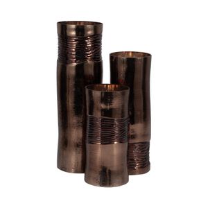 HAMDENWAY BRONZE GLASS VASE 11 (IN) 8