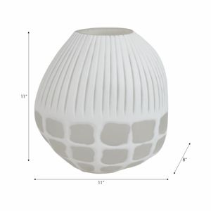 WOODSONWORTH WHITE GLASS VASE 11 (IN) 9