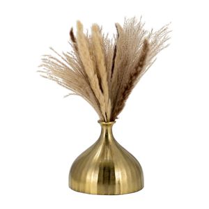 METAL, 7" BULBOUS VASE,GOLD 4