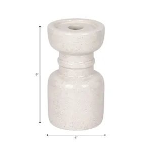 BARTONTON WHITE CANDLE HOLDER 9 (IN) 9