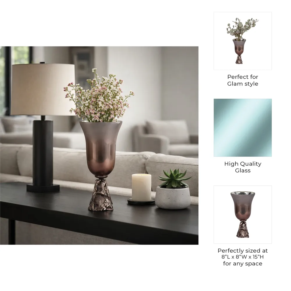 EVANDERCLIFF BRONZE GLASS VASE 15 (IN)
