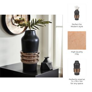 HARKENBROOK BLACK VASE 15 (IN) 8