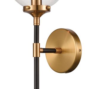 Boudreaux 19'' High 1-Light Sconce - Matte Black with Antique Gold 3