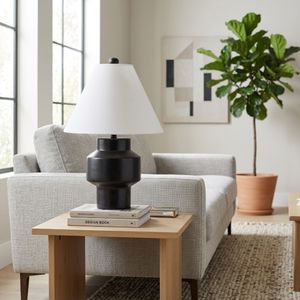 SHAYRUN BLACK LAMP 22 (IN) 10