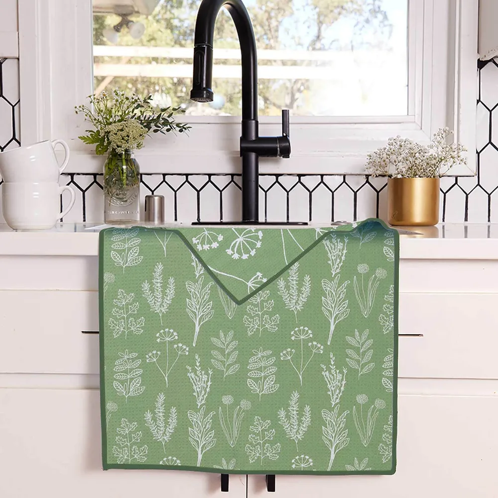 Herbs Green Eco Kitchen Tea Towel
