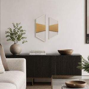 ELLENWIND SET OF 2 GOLD WALL SCULPTURES 16 (IN) 2