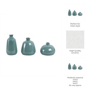 FARGOSIDE SET OF 3 GREEN VASES 9 (IN) 9