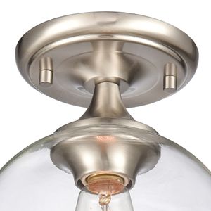Angie 8'' Wide 1-Light Semi Flush Mount - Satin Nickel 4