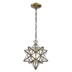 Moravian Star 12'' Wide 1-Light Mini Pendant - Antique Brass 1