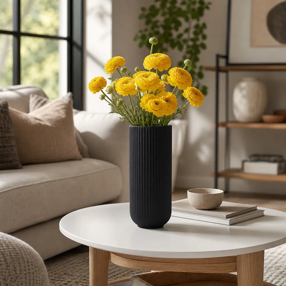 HANNAHTON BLACK VASE 11 (IN)